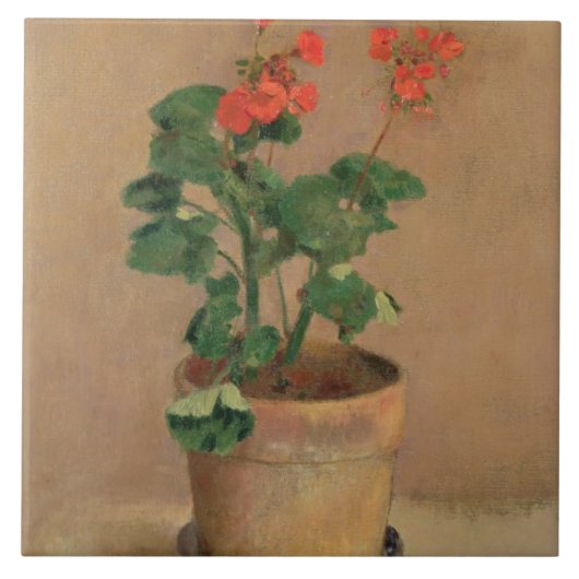 Pelargonien in einem Topf, c.1905 (Öl auf Fliese (Vorderseite)
