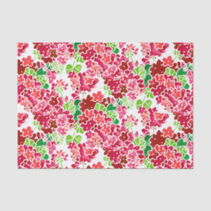 Pelargonien rosa und rotes Blumenmuster Seidenpapier