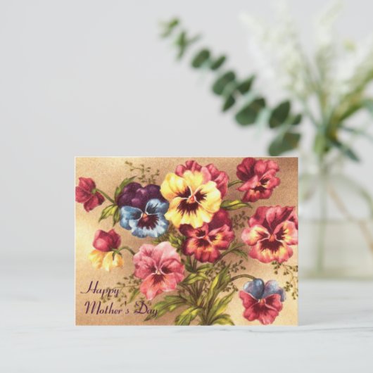 Pelargonium-Muttertagskarte Postkarte (Stehend Vorderseite)