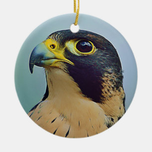 Pelegrine Falkeporträt Keramik Ornament