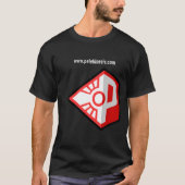 Pelekinesis Logo, ungefähr in der Mitte unten T-Shirt (Vorderseite)