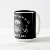 PELELIU FÄHIGE SAILOREN / SALTY HUNDE ZWEIFARBIGE TASSE (VorderseiteRechts)