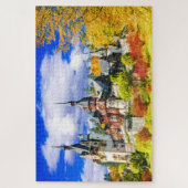 Peles Castle, Romania famous autumn landscape Puzzle (Vertikal)