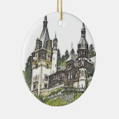 Peles Castle Rumänien Weihnachtsfeiertag Keramik Ornament (Rechts)