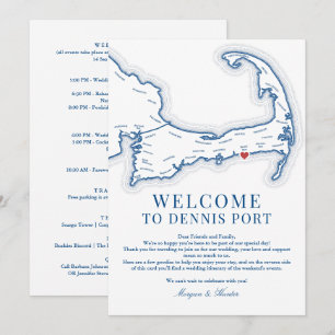 Pelham House Hochzeitswochenende Itinerary Willkom Dankeskarte