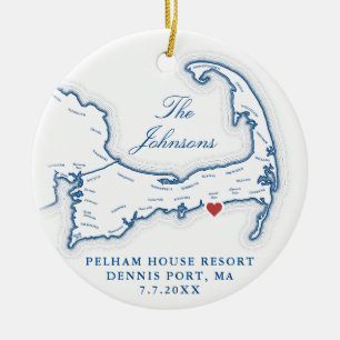 Pelham House Resort Wedding Foto Erster Weihnachts Keramik Ornament