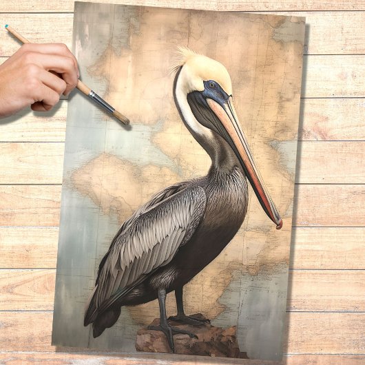 Pelican 1 Decoupage Seidenpapier