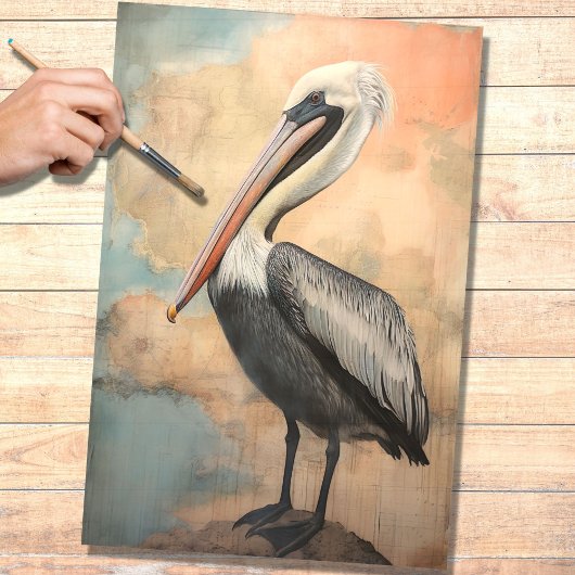 Pelican 2 Decoupage Seidenpapier