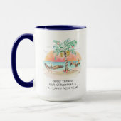Pelican and Palm Tree Funny Coastal Weihnachten Tasse (Links)