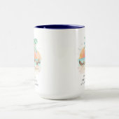 Pelican and Palm Tree Funny Coastal Weihnachten Tasse (Zentrum)