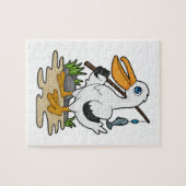 Pelican as Fisher mit Angelstab & Fisch Puzzle (Horizontal)
