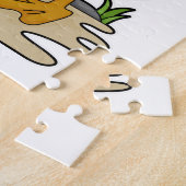 Pelican as Fisher mit Angelstab & Fisch Puzzle (Seite)