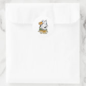 Pelican as Fisher mit Angelstab & Fisch Runder Aufkleber (Tasche)
