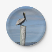 Pelican auf einem Post Paper-Teller Pappteller (Vorderseite)