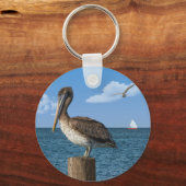 Pelican auf einem Post-Schlüsselanhänger Schlüsselanhänger (Vorderseite)
