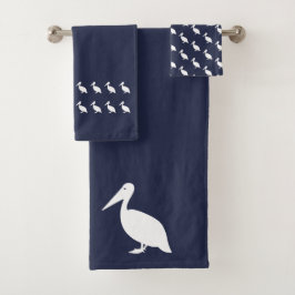 Pelican Bath Ocean Blau und Weiß Handtuch Set