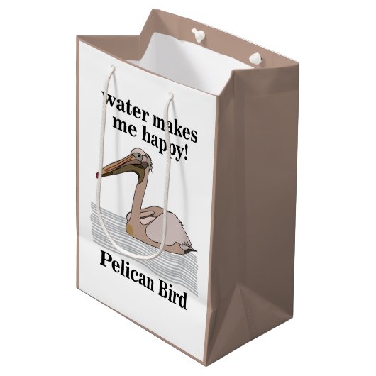 Pelican Bird Mittlere Geschenktüte (Vorderseite Schrägansicht)