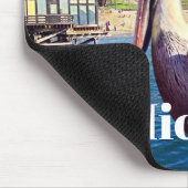 Pelican Bird Ocean Beach Pier Foto Individuelle Na Mousepad (Ecke)
