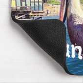 Pelican Bird Ocean Beach Pier Foto Sun Day Mousepad (Ecke)