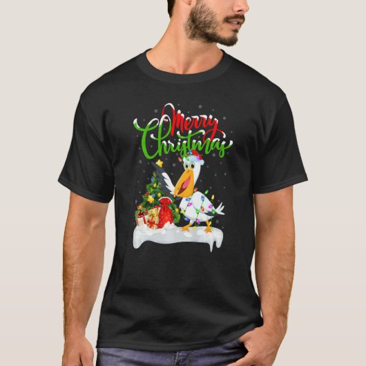Pelican Bird Xmas Decorations Santa Pelican Chris T-Shirt (Vorderseite)
