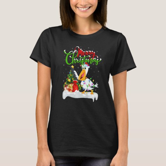 Pelican Bird Xmas Decorations Santa Pelican Chris T-Shirt (Vorderseite)