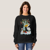 Pelican Bird Xmas Tree Lighting Weihnachtsmannmütz Sweatshirt (Vorne ganz)