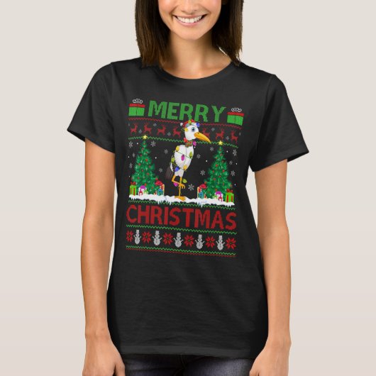 Pelican Bird Xmas Tree Ugly Santa Pelican Christ T-Shirt (Vorderseite)