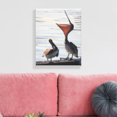 Pelican Birds Wildlife Animals Beach Leinwanddruck (Insitu (Wohnzimmer))