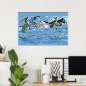 Pelican Birds Wildlife Animals Poster (Heimbüro)