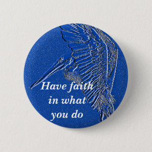 Pelican, Blue Art_ Button