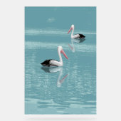 Pelican Couple Paddle auf Calm Aqua Water Acrylschild (Vorderseite)
