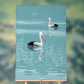 Pelican Couple Paddle auf Calm Aqua Water Acrylschild (Neutral)
