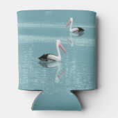 Pelican Couple Paddle auf Calm Aqua Water Dosenkühler (Rückseite)