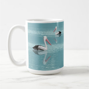 Pelican Couple Paddle auf Calm Aqua Water Kaffeetasse