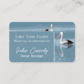 Pelican Couple Paddling auf Calm Blue Water Visitenkarte (Vorderseite)