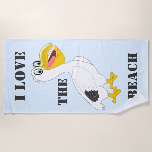 Pelican Design Personalisiert Strandtuch (Vorderseite)