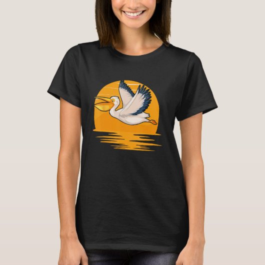 Pelican Design Retro Bird Bird Zertifikat T-Shirt (Vorderseite)