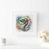 Pelican Eel 060724AREF118 - Watercolor Quadratische Wanduhr (Zuhause)