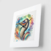 Pelican Eel 060724AREF118 - Watercolor Quadratische Wanduhr (Winkel)