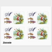 PELICAN FISCHERMONOGRAM RECHTECKIGER AUFKLEBER (Blatt)