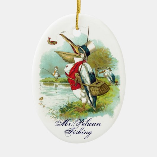 PELICAN FISHING KERAMIK ORNAMENT (Vorne)