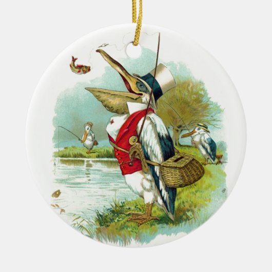 PELICAN FISHING KERAMIKORNAMENT (Vorne)