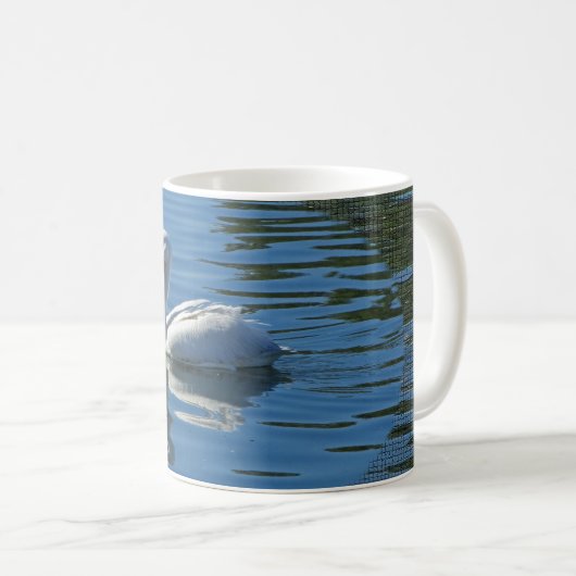 Pelican Floating Calm Blue Water Large Wild Bird Kaffeetasse (VorderseiteRechts)