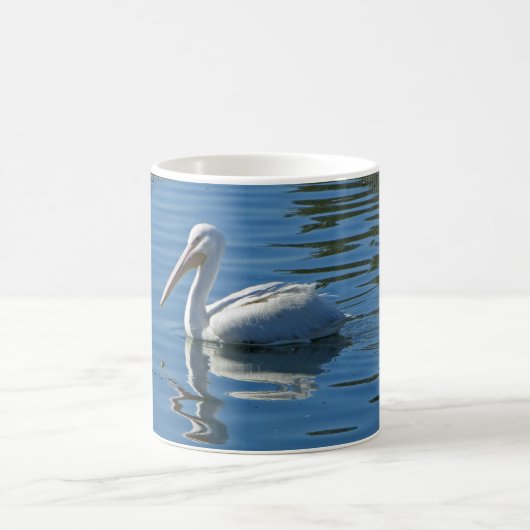 Pelican Floating Calm Blue Water Large Wild Bird Kaffeetasse (Mittel)