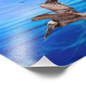 Pelican Flyby Island Sunset Fotodruck (Ecke)