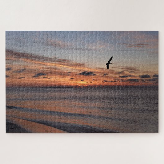Pelican Flying at Sunrise, Dauphin Island, Alabama Puzzle (Horizontal)