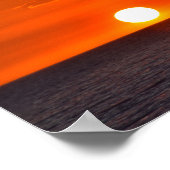 Pelican Flying at Sunset Poster (Ecke)