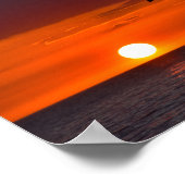 Pelican Flying at Sunset Poster (Ecke)