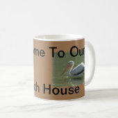 Pelican Foto Coastal Bird Summer Beach House Kaffeetasse (VorderseiteRechts)
