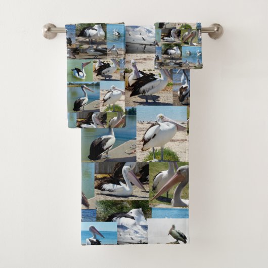 Pelican Foto Collage, Badhandtuch Set (Insitu)